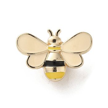 Alloy Enamel Brooch, Spring Enamel Pins, Moccasin, Bees, 19.5x28x5mm