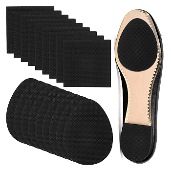 20Pcs 2 Style Shoe Sole Repair, Rubber Sole Replacement, Self-adhesive Anti-Slip Shoe Bottom Pads, Black, 65~90x65x1.5mm, 10pcs/style