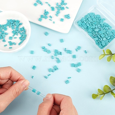 300Pcs 3 Style 2-Hole Baking Painted Glass Seed Beads(SEED-CN0001-06)-4