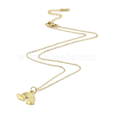 placage ionique (ip) 304 colliers avec pendentif en acier inoxydable pour femmes(NJEW-B080-03G)-2