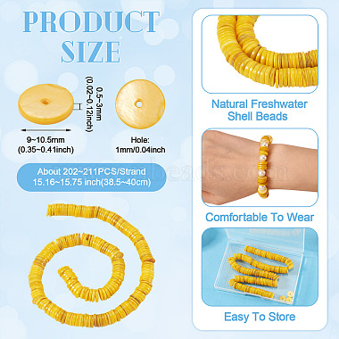 1 brin de perles de coquillages d'eau douce naturels(SHEL-TA0001-35A)-4