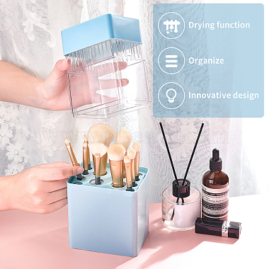 ABS with Plastic Cosmetic Brush Storage Container(AJEW-WH0168-18A)-3