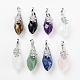 Gemstone Faceted Teardrop Pendants(G-Q163-04P)-1