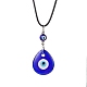 ожерелья с подвеской в виде слезы лэмпворк и сглаза(NJEW-JN04595-01)-1