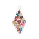 Natural Mixed Stone Copper Wire Wrapped Pendants(PALLOY-JF02012)-2