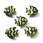 Handmade Porcelain Beads, Marine Fish, Cyan, 17~17.5x21x6.5mm, Hole: 2~2.5mm(PORC-S002-02E)