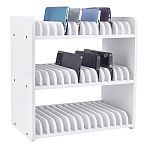 45-Grid Wooden Cell Phone Storage Box, Mobile Phone Holder, Desktop Organizer Storage Box for Classroom Office, White, Finished Product: 190x310x320mm(CON-WH0115-04)