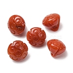 Dyed Natural Myanmar Jade Carved Pendants, Cone Charms, Red, 9~9.5x11mm, Hole: 1~1.2mm(GG-CBABA9C-05A)