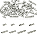 40Pcs 4 Styles 304 Stainless Steel Tube Beads, Textured Tube, Stainless Steel Color, 4~11x2mm, Hole: 0.9mm, 10pcs/style(STAS-YW0011-34)