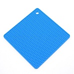 Square Silicone Hot Pads Heat Resistant, with Honeycomb Pattern, for Hot Dishes Heat Insulation Pad Kitchen Tool, Dodger Blue, 244x244x5.5mm, Hole: 12mm(AJEW-WH0230-65B)
