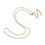 Ion Plating(IP) 304 Stainless Steel Necklaces, Cable Chain Necklaces, Golden, 17.32 inch(44cm)(NJEW-E080-10G)
