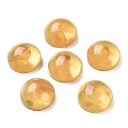Translucent Resin Cabochons, Half Round/Dome, Goldenrod, 19x9.5mm(RESI-XCP0002-04)