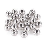 Tarnish Resistant 201 Stainless Steel Beads, Solid Round, Stainless Steel Color, 8mm, Hole: 1.5mm(STAS-R033-8mm)