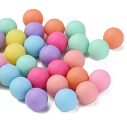 Opaque Acrylic Beads, Frosted, No Hole/Undrilled, Round, Mixed Color, 7.5mm, about 1800pcs/500g(MACR-N006-28-D01)