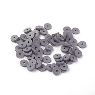 Handmade Polymer Clay Beads, Disc/Flat Round, Heishi Beads, Slate Gray, 6x1mm, Hole: 2mm, about 23500pcs/1000g(CLAY-R067-6.0mm-B41)