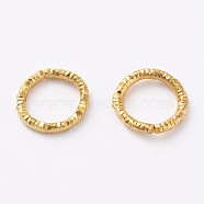 Iron Textured Jump Rings, Open Jump Rings, for Jewelry Making, Golden, 7.5~8.5x1mm, 18 Gauge, Inner Diameter: 5.5mm, 2000pcs/bag(IFIN-D086-01-G)