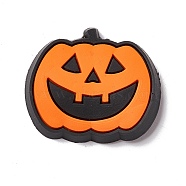 Halloween Theme PVC Cabochons, Pumpkin, Orange, 22.5x26.5x3.5mm(FIND-E017-08)