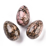 Natural Rhodonite Pendants, Easter Egg Stone, 31x20x20mm, Hole: 2mm(G-P438-D-09)