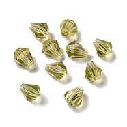 Glass Imitation Austrian Crystal Beads, Faceted, Diamond, Dark Goldenrod, 6x5mm, Hole: 1mm(GLAA-H024-13C-23)