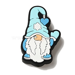 Winter Collection Denim Silicone Beads, Blue, Gnome, 19.5x7.5mm, Hole: 2mm(SIL-S006-08D)