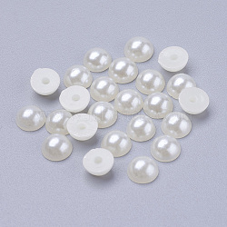 12MM Creamy White Dome Half Round Acrylic Imitated Pearl Cabochons Fit Phone Decoration, Size: about 12mm in diameter, 6mm thick(X-OACR-H001-1)