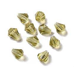 Glass K9 Glass, Imitation Austrian Crystal Beads, Faceted, Diamond, Dark Goldenrod, 6x5mm, Hole: 1mm(GLAA-H024-13C-23)