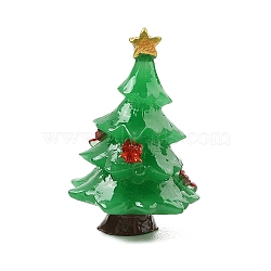 Christmas Resin Figurine Statues, for Home Office Desktop Decoration, Christmas Tree, 25x25x38.5mm(DJEW-M018-01F)