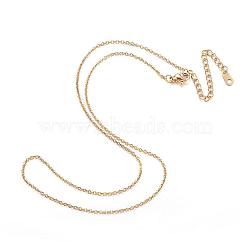 Vacuum Plating 304 Stainless Steel Necklaces, Cable Chain Necklaces, Golden, 17.32 inch(44cm)(NJEW-E080-10G)