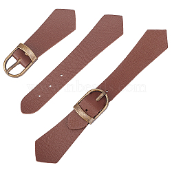 6Pcs PU Imitation Leather Belt Buckles, with Alloy Findings, Coconut Brown, 165~190x29x9mm(AJEW-FG0001-57)