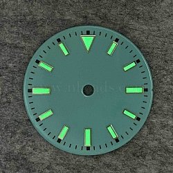 Luminous Glow in the Dark Brass Clock Face Dial, Flat Round, Dark Cyan, 29mm(CLOC-PW0001-01A)