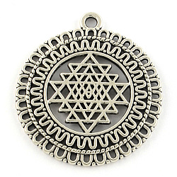 Tibetan Style Alloy Pendants, Cadmium Free & Lead Free, Star of David, Antique Silver, 39.5x35.5x2mm, Hole: 2.5mm(X-TIBEP-R348-40AS-RS)