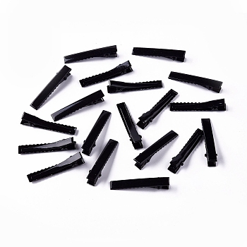 Defective Closeout Sale, Iron Flat Alligator Hair Clip  Findings, DIY Hair Accessories Making, Black, 46x10x9.5mm