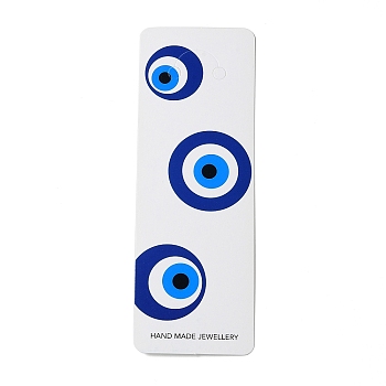 Evil Eye Print Paper Keychain Display Cards, Rectangle, Blue, 15.1x5.25x0.04cm, Hole: 6mm