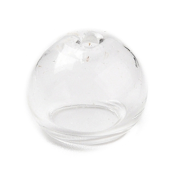 Transparent Glass Bead Cone, for Wind Chimes Making, Half Round, Clear, 10.5x8.5~8.8mm, Hole: 1.2mm, Inner Diameter: 5.8mm