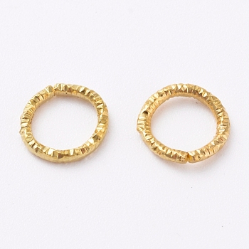 Iron Textured Jump Rings, Open Jump Rings, for Jewelry Making, Golden, 7.5~8.5x1mm, 18 Gauge, Inner Diameter: 5.5mm, 2000pcs/bag