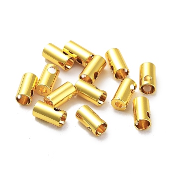 Rack Plating Brass Bead, Column, Real 18K Gold Plated, 6.8x3.7mm, Hole: 1.6mm.