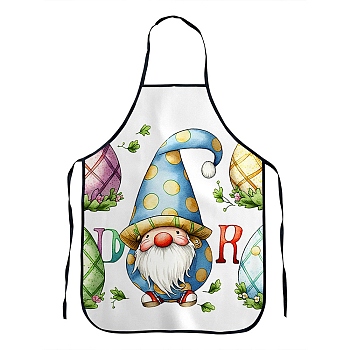 Easter Theme Polyester Sleeveless Apron, with Double Shoulder Belt, Cornflower Blue, 800x600mm