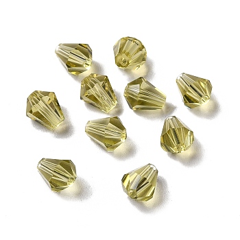 Glass Imitation Austrian Crystal Beads, Faceted, Diamond, Dark Goldenrod, 6x5mm, Hole: 1mm