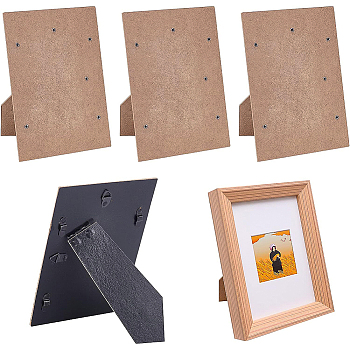 MDF Photo Frame Stand, with Iron Finmdings, for Wall Hanging and Tabletop Display, Rectangle, Black, 125x115x170mm, Hole: 8x9mm