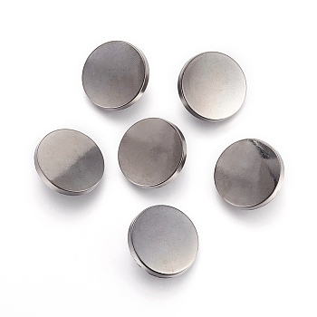 Alloy Shank Buttons, 1-Hole, Flat Round, Gunmetal, 23x7mm, Hole: 2mm