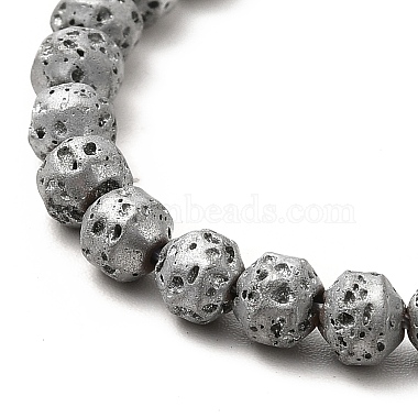 Electroplated Natural Lava Rock Beads Strands(G-G984-17A)-3