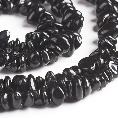 Natural Black Spinel Chips Beads Strands(X-G-D0002-A17)-3