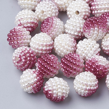 10mm Cerise Round Acrylic Beads