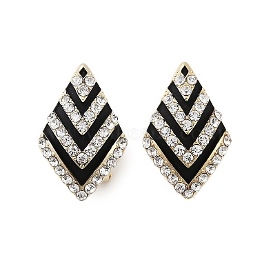 Brass Rhinestone Stud Earrings(EJEW-P301-02G)-2