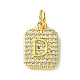 Rack Plating Brass Micro Pave Clear Cubic Zirconia Charms(KK-G501-01D-G)-1