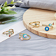 4Pcs 4 Styles Colorful Enamel Evil Eye Open Cuff Rings with Clear Cubic Zirconia(RJEW-FI0001-07)-5