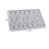 Pendant DIY Silicone Molds, Resin Casting Molds, for UV Resin & Epoxy Resin Craft Making, Leaf/Cross/Hamsa Hand, 126x80x4mm(PW-WG93789-10)