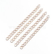 Ion Plating(IP) 304 Stainless Steel Chain Extender, Rose Gold, 45~50x3mm(X-STAS-H353-01RG)