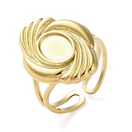 304 Stainless Steel Finger Rings, Real 18K Gold Plated, Real 18K Gold Plated, US Size 6 3/4(17.1mm), Tray: 7.5x5.7mm(RJEW-C075-04G-G)