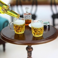 Mini Resin Beer Cups, with Imitation Ice Cubes, Miniature Ornaments, Micro Landscape Garden Dollhouse Accessories, Pretending Prop Decorations, Gold, 11.7x14.5mm(BOTT-PW0002-113)
